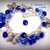 Bracciale charms farfalle perle e mezzi cristalli blu e bianchi