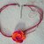 Collana con rosa di feltro fatta a mano