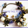 Bracciale Natale "Fufuangel Blu oro marrone" angelo fimo kawaii idea regalo 2014 donna bambina