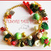 Bracciale Natale "Fufuangel rosso oro verde " angelo fimo kawaii idea regalo angioletto