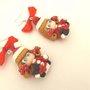 JUST XMAS - NATALE FIMO - ORECCHINI BABBA NATALE - BIONDA   - IDEA REGALO, REGALO NATALE