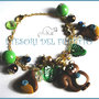 Bracciale Natale  2014 "Fufusquit con castagna"  scoiattolo fimo cernit kawaii idea regalo Bijoux natalizi