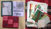 Kit Creativo Natalizio Calendario dell'Avvento e Cardmaking - Merry Christmas^^con 3 Biglietti Auguri già pronti!