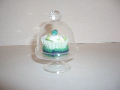 mini cupcake in stoffa con mini alzatina in cristallo ...