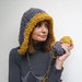 Cappello per donna in lana bouclè Accessori donna autunno inverno Grigio giallo
