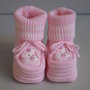 Babucce,scarpette, neonata col.rosa in lana