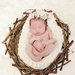 Accessori neonati Nido bozzolo per neonato Photo prop Crochet artistico Foto nascita Battesimo Nido bozzolo Bianco con piume 