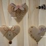  3 CUORI SHABBY CHIC FELTRO DI LANA DECORO ADDOBBO NATALE CASA IDEA REGALO