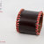 Bracciale in pelle con bordino rosso - Unisex