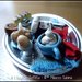 Vassoio calamita con miniature in FIMO e Ceramica "Colazione"