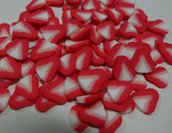 115 Fettine Fragolina Rossa da Polymer Clay Canes