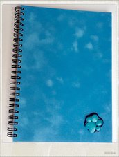Quaderno con zampa di cane velluto francese nuvolato, carta riciclata formato A5 (21x15 cm)