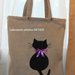 BORSA  GATTO NERO SHOPPING VELLUTO MARRONE ARTIGIANALE IDEA REGALO NATALE