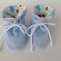 Babbucce scarpine velluto azzurro - bambino 0-6 mesi