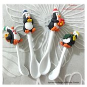 Cucchiaino decorato pinguino fimo