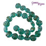 OFFERTA LAMPWORK: fila 25 perle tonde verdi variegate 13 mm