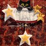 AUGURI FUORIPORTA DECORO GATTO CON STELLE IN FELTRO