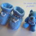 Scarpine per neonato azzurre con farfalla