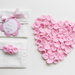 Bomboniera floreale: il bouquet di 4 fiori in feltro rosa per decorare il sacchetto portaconfetti fatto a mano!