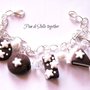 BRACCIALE CIONDOLI CHARMS FIMO CUPCAKE MACARON TORRE EIFFEL BISCOTTO PAN DI STELLE ABBRACCI GOCCIOLE