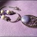 Collana in acciaio con medaglione in filigrana d'argento indiano e trollbeads porcellana
