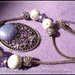 Collana in acciaio con medaglione in filigrana d'argento indiano e trollbeads porcellana