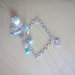 Bracciale catena con charm a cuore e perle colorate tema azzurro