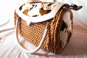 Bauletto  in fettuccia di cotone stretch  fatta a mano all'uncnetto, Crochet hand made