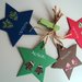  Set di 4 tag chiudi pacco Natale semplici stella con 2 alberelli