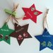  Set di 4 tag chiudi pacco Natale semplici stella con 2 alberelli