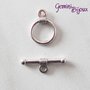 Chiusura a T antique silver 10mm. codice #008