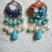 ORECCHINI bambolina azzurra con perle e pietre dure