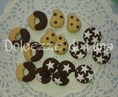 (Cod. 100 )lotto stock di 16 ciondoli biscotti in fimo fatti a mano, utili per creare orecchini, bracciali, portachiavi