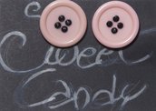 orecchini a bottone rosa