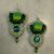 Orecchini bead embroidery verde e argento