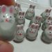 5 Perline Coniglietti GRIGI Porcellana