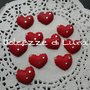 1 pezzo ciondolo in fimo cuore rosso con strass 2 cm