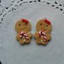 1 pezzi ciondolo ginger bread man in fimo natale misura piccola 3 cm per orecchini