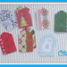 10 mini tag in carta stampata Natale per scrap 3,5x2,3cm