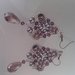 orecchini tessitura di perline con goccia sfaccettata rosa AB