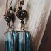 Orecchini in Rame Anticato con Perle in Vetro Effetto Vetrata Tiffany. Antiqued Copper Earrings with "Tiffany" Glass Beads. Spedizione Gratuita.