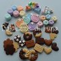 (Cod.105)LOTTO STOCK DI 50 BISCOTTI CABOCHON IN FIMO PER DECORARE CORNICI,SEGNAPOSTO,PORTAFOTO