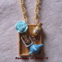 Collana vassoiolegno biscotti ''eat me'' Alice nel paese delle meraviglie