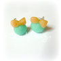 Orecchini perno apricot pearls in fimo e cernit 