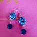 orecchini con perla fiore azzurro in fimo