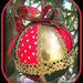 Natale - Pallina di Natale in Patchwork - Rosso/Oro/Verde
