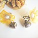 Orecchini a clip con fiore Papavero giallo fatto in Sospeso Trasparente con cuori pendenti bijoux regalo