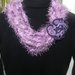 Collana in misto lana  con fiore realizzata ad uncinetto toni del rosa-viola 