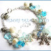 Bracciale Natale "Neve e Ghiaccio" fiocco di neve bianco azzurro perle elegante idea regalo 2014