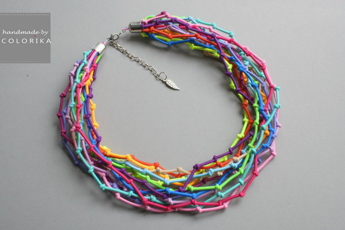 Collana Artigianale Con Pietre Di Jaspis Multicolore – Gioiello In Acciaio Inox, Lunghezza Regolabile, Donna